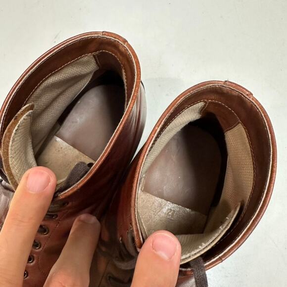 FULLY RESOLED Alden 306 Brown Calfskin Plain Toe Boot Made in USA 12 Narrow AA/B - Picture 9 of 13